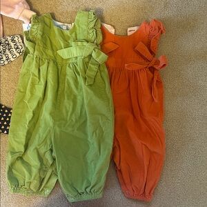 Bella Bliss Green and Orange Rompers